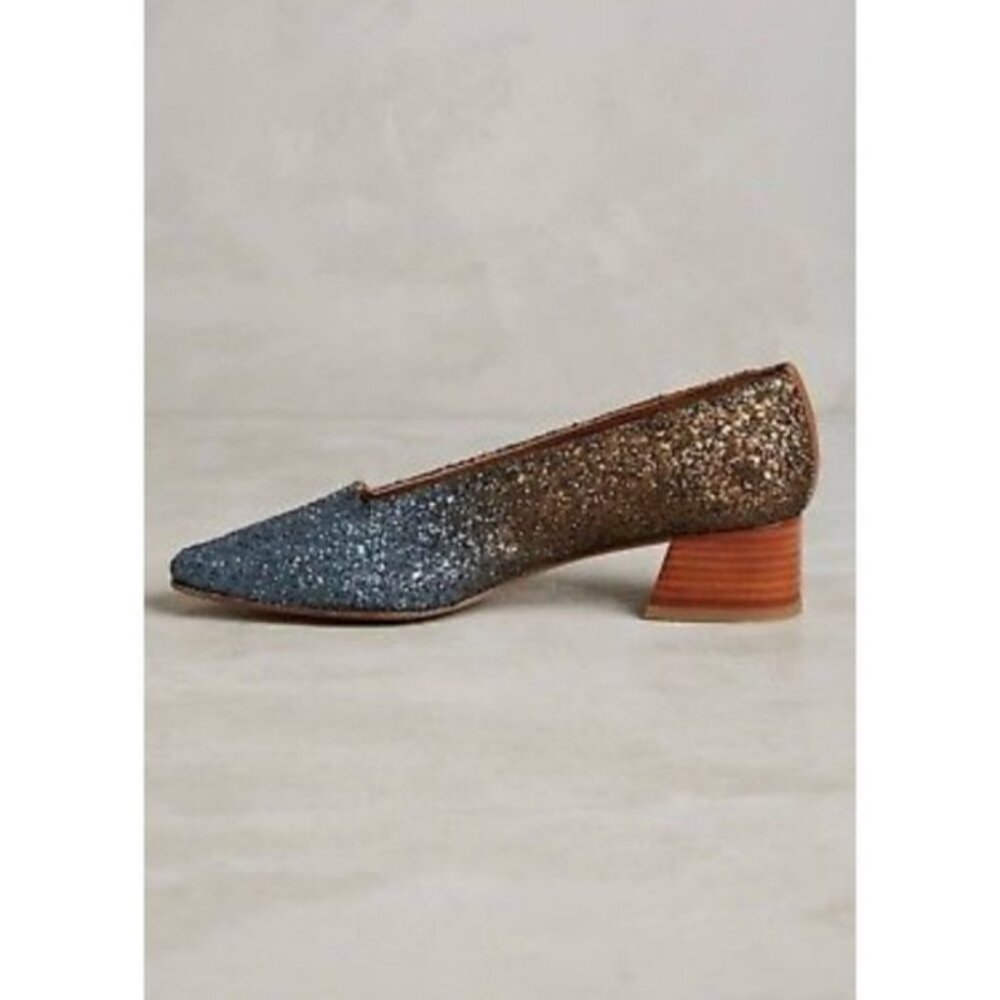 Miista Taissa Pump Morning Sky Glitter Size EU 38/ US 7.5 Anthropologie